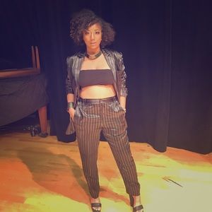 Black & Gold Pants Suit